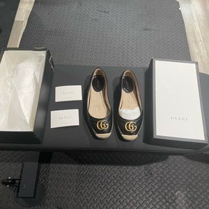 Gucci LEATHER ESPADRILLE flat 37